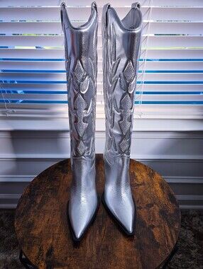 Steve MaddenWomen's Kinzee Rhinestone Stiletto Western Tall Dress Boots